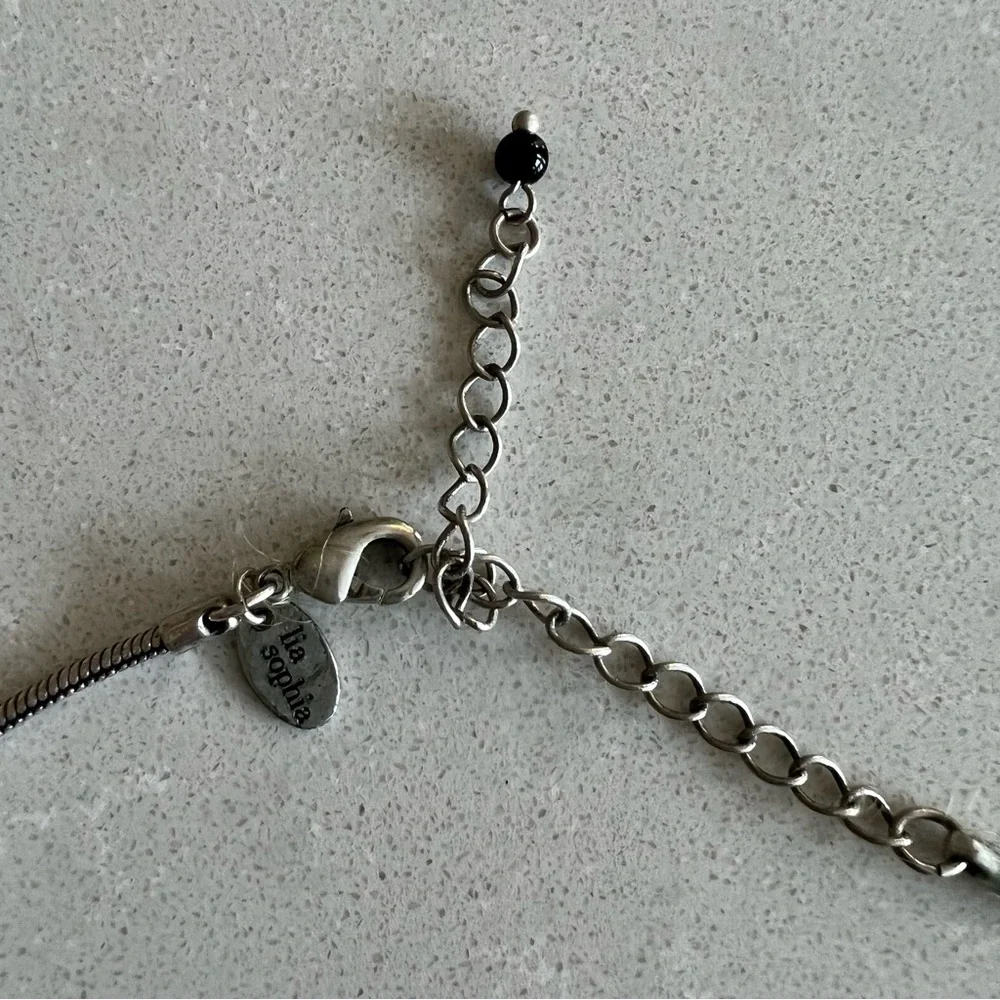 Lia Sophia Silver/Black Necklace - Picture 3 of 3